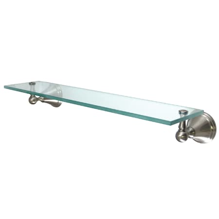 Kingston Brass Governor Cosmetic Glass Shelf, Brushed Nickel BA2979SN